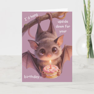 Funny Bat Birthday Cute Bat Pun Gift For Her Card