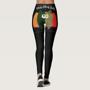 Funny Bat Quote Cute Rustic Orange Black Leggings