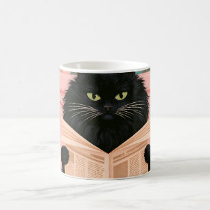 Funny Bathroom Black Cat Coffee Mug