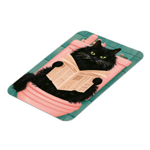 Funny Bathroom Black Cat Magnet