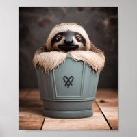 Funny Bathroom Decor Wall Art Sloth