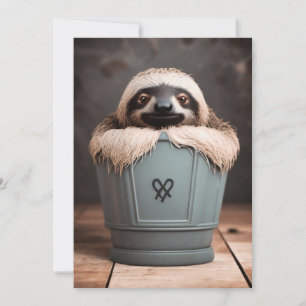 Funny Bathroom Decor Wall Art Sloth Holiday Card