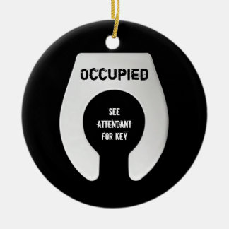 Funny Bathroom Door Hanger 2 Sided Ceramic Tree Decoration