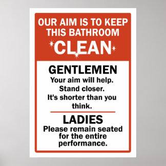 Funny Bathroom Etiquette Poster