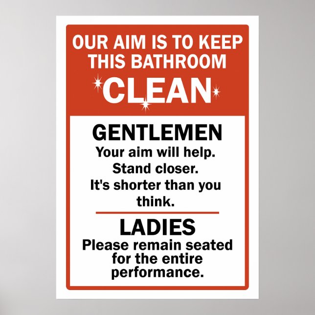 Funny Bathroom Etiquette Poster (Front)