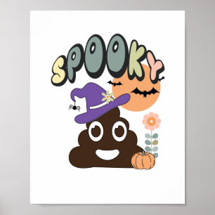Funny Bathroom Humor Cute Retro Halloween Spooky P Poster
