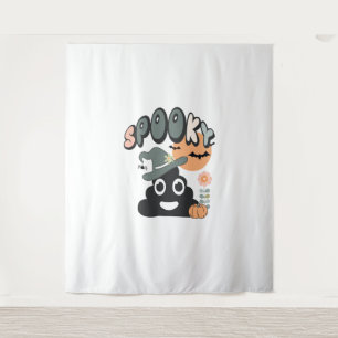 Funny Bathroom Humor Cute Retro Halloween Spooky P Tapestry