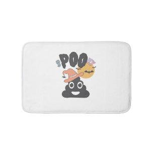 Funny Bathroom Humor Halloween Spooky Poo Design   Bath Mat