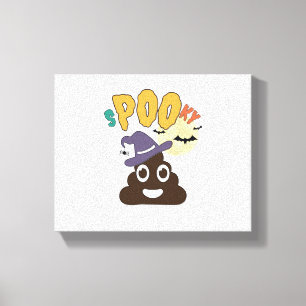 Funny Bathroom Humor Halloween Spooky Poo Design   Canvas Print