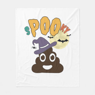 Funny Bathroom Humor Halloween Spooky Poo Design   Fleece Blanket