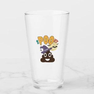Funny Bathroom Humor Halloween Spooky Poo Design Glass
