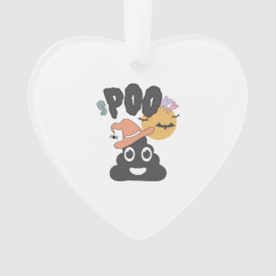 Funny Bathroom Humor Halloween Spooky Poo Design   Ornament