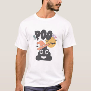 Funny Bathroom Humor Halloween Spooky Poo Design   T-Shirt