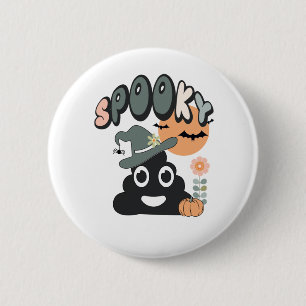 Funny Bathroom Humour Cute Retro Halloween Spooky 6 Cm Round Badge
