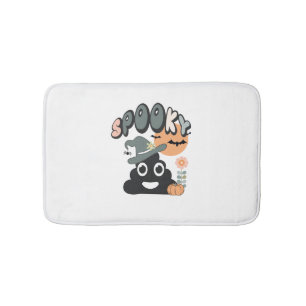 Funny Bathroom Humour Cute Retro Halloween Spooky Bath Mat
