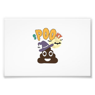 Funny Bathroom Humour Halloween Spooky Poo Design Photo Print