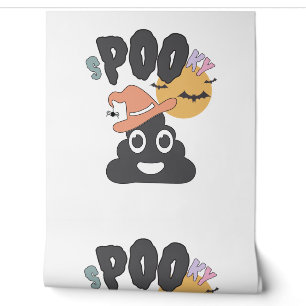 Funny Bathroom Humour Halloween Spooky Poo Design Wallpaper