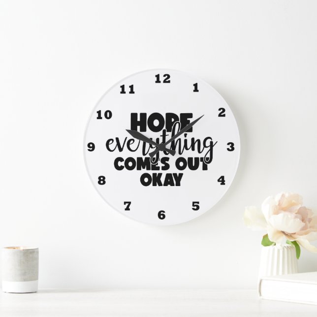 Funny bathroom inspiration word art large clock (Home)