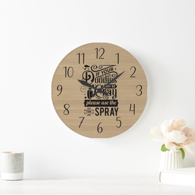 funny bathroom word art large clock (Home)
