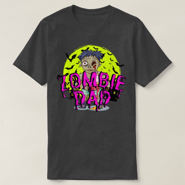 Funny Bats Zombie Dad  T-Shirt (Design Front)