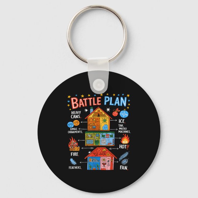 Funny Battle Plan Christmas Home Kids Hand Dawn Al Key Ring (Front)