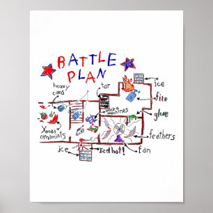Funny Battle Plan Christmas Home Kids Hand Dawn Al Poster