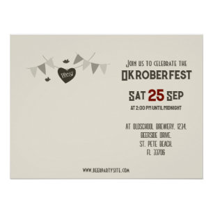 funny Bavarian couple invite to Oktoberfest Sign