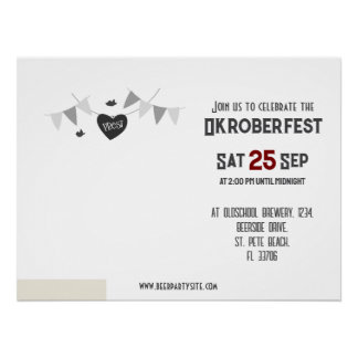 funny Bavarian couple invite to Oktoberfest Sign