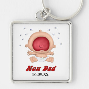 Funny Bawling Baby for New Dad - Customise Key Ring