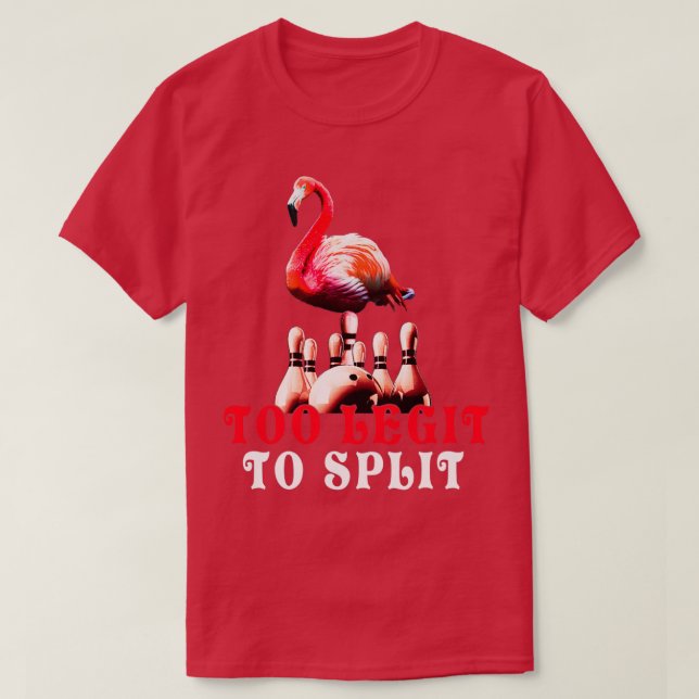 Funny Bbowling flamingo ten pin Bowling player Gif T-Shirt (Design Front)