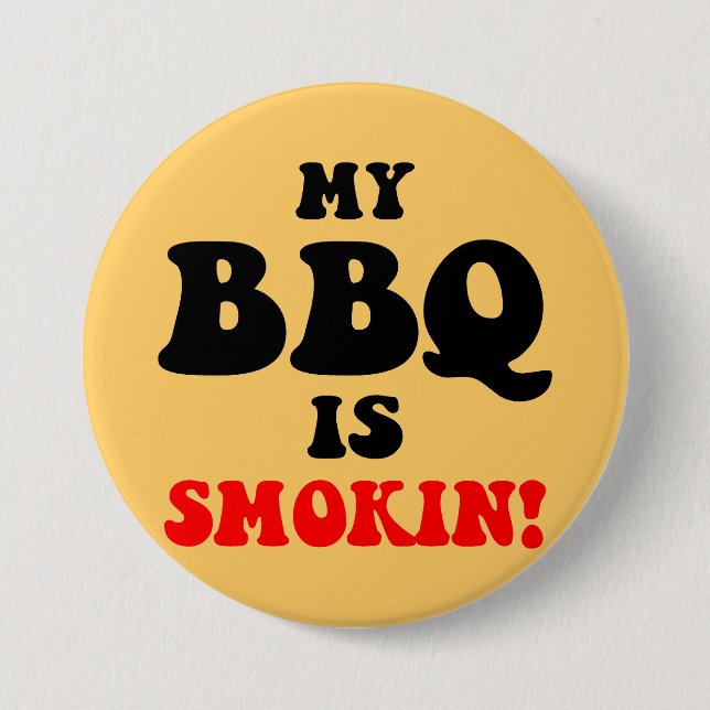 Funny bbq 7.5 cm round badge (Front)
