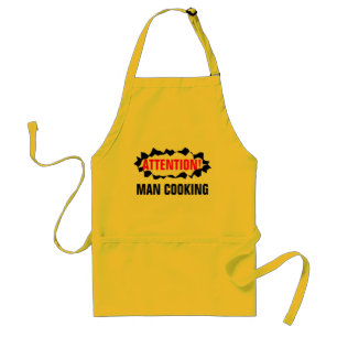 Funny BBQ apron for men   Attention man cooking!
