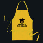 Funny BBQ apron for men | Respect the beard<br><div class="desc">Funny BBQ apron for men | Respect the beard. Cool chef cook design with big beard,  kitchen hat and sunglasses. Cute barbeque Birthday gift idea for manly dad uncle grandpa etc. Customise it with your own humourous slogan,  quote or saying or personalise it with a name.</div>