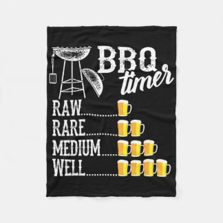 Funny Bbq Art For Men Women Grilling Meat Smoking  Fleece Blanket