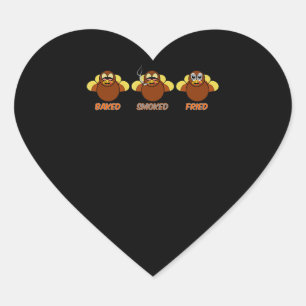 Funny BBQ Baked Smoked Fried Turkey Heart Sticker