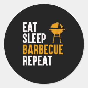 Funny Bbq Barbecue Grill Grilling Joke Smoking Mea Classic Round Sticker