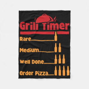 Funny Bbq Beer Bottles Grill Timer For Ckyard Rbec Fleece Blanket