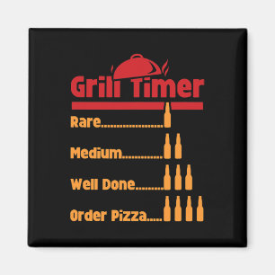 Funny Bbq Beer Bottles Grill Timer For Ckyard Rbec Magnet