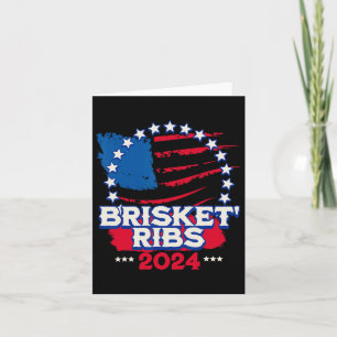 Funny Bbq Brisket Ribs Patriotic Political Voter H Card