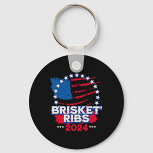 Funny Bbq Brisket Ribs Patriotic Political Voter H Key Ring