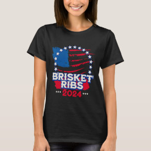 Funny Bbq Brisket Ribs Patriotic Political Voter H T-Shirt