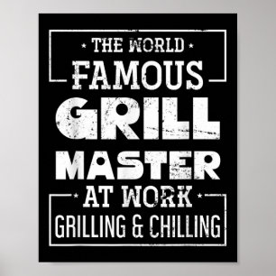 Funny Bbq Chef Grill Meat Lover Gift Grilling Stea Poster