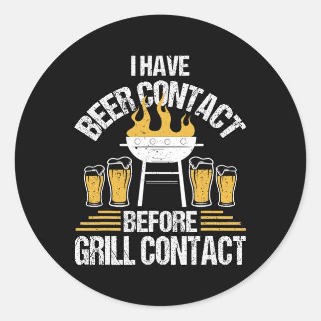 Funny Bbq Chef Rbercue Grilling  Classic Round Sticker (Front)