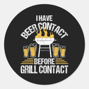 Funny Bbq Chef Rbercue Grilling Classic Round Sticker