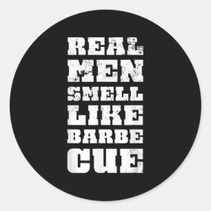 Funny Bbq Chef Smoked Meat Lover Men Gift Grilling Classic Round Sticker
