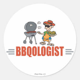 Funny BBQ Classic Round Sticker