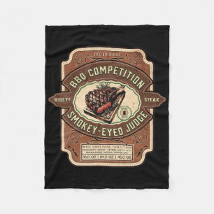 Funny Bbq Competition Judge Rib Eye Steak Rbecue J Fleece Blanket