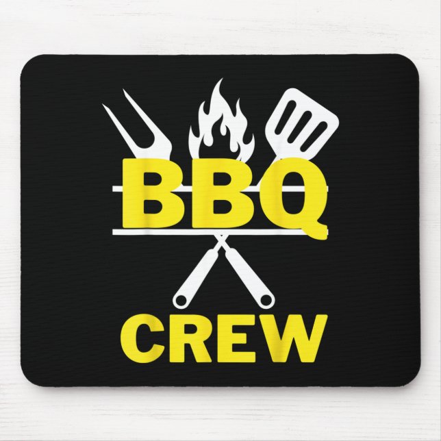 Funny BBQ CREW Grill Chef Cook Squad Cooking Mouse Pad (Front)