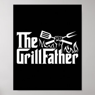 Funny Bbq Dad Retro Grill Father Mens Father's Day Poster