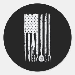 Funny Bbq Design! For Fans Of Smoking, Grilling An Classic Round Sticker